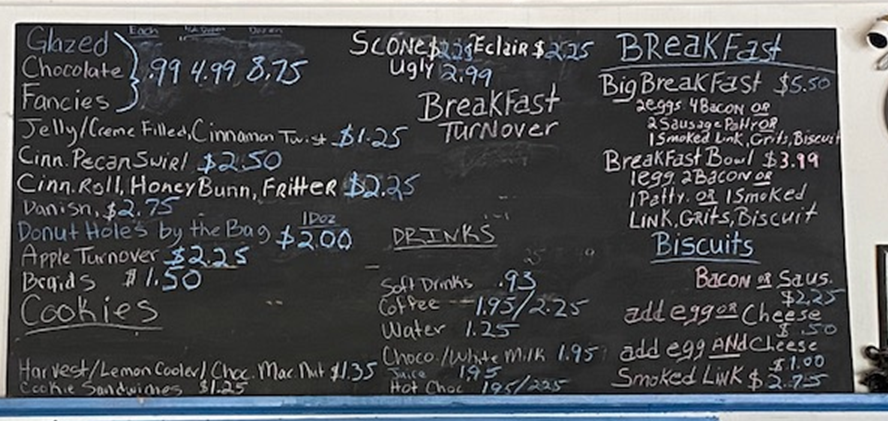 Nanee's Donut Hole Menu