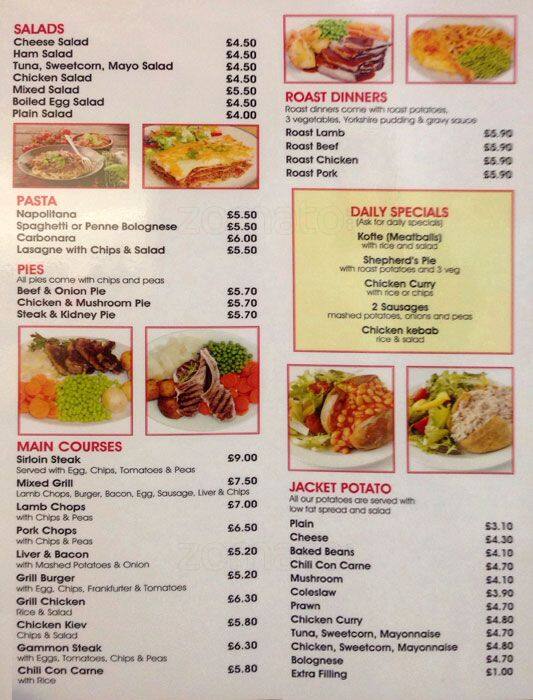 Cafe East Menu
