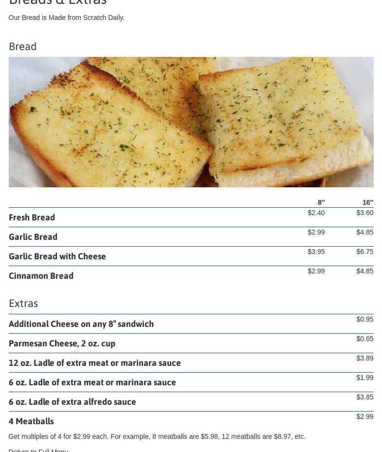 The Grinders & Spaghetti House - Bettendorf Menu