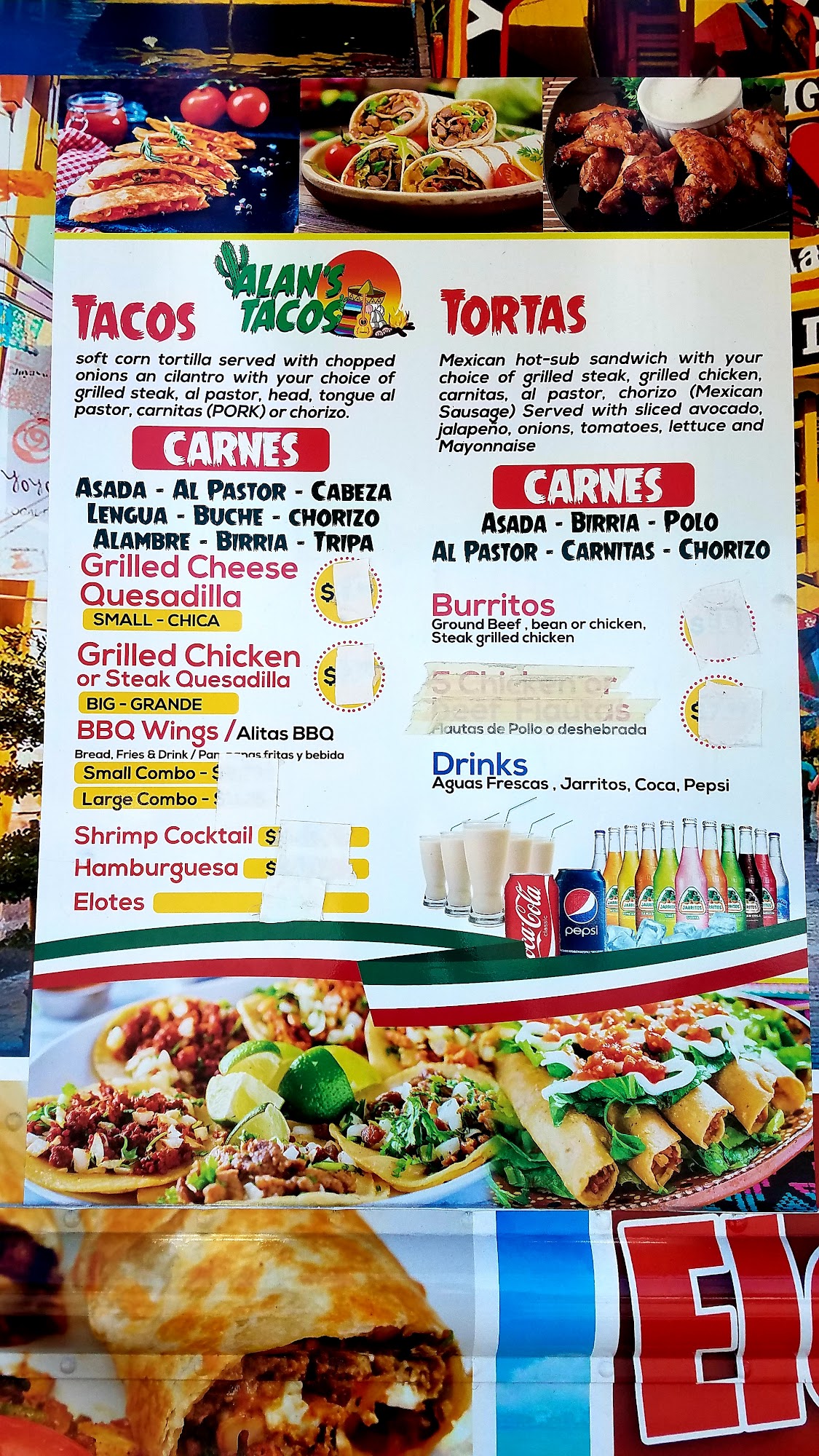 Alan's Taco Truck Menu