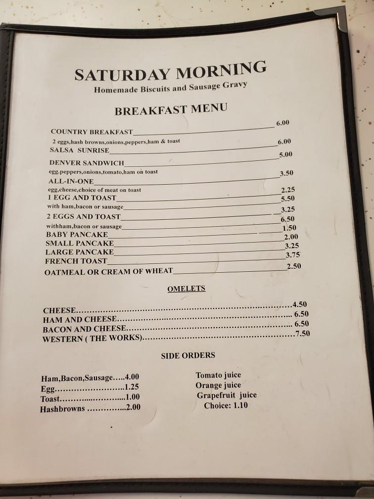 Dexter Cafe Menu