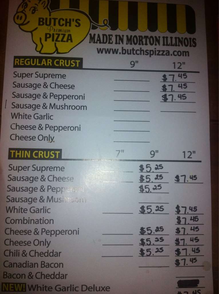 Curly's Sports Bar Menu