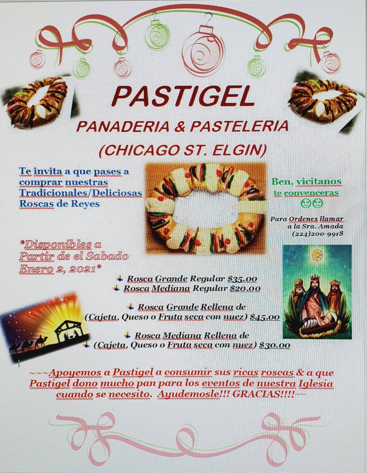 Pastigel Bakery Menu
