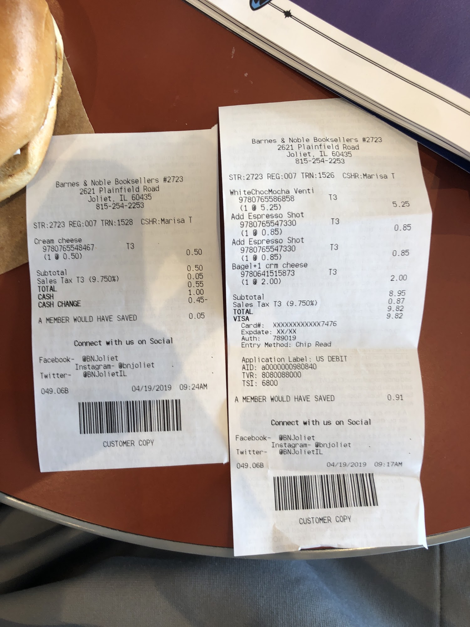 Starbucks (Barnes & Nobel Booksellers) Menu