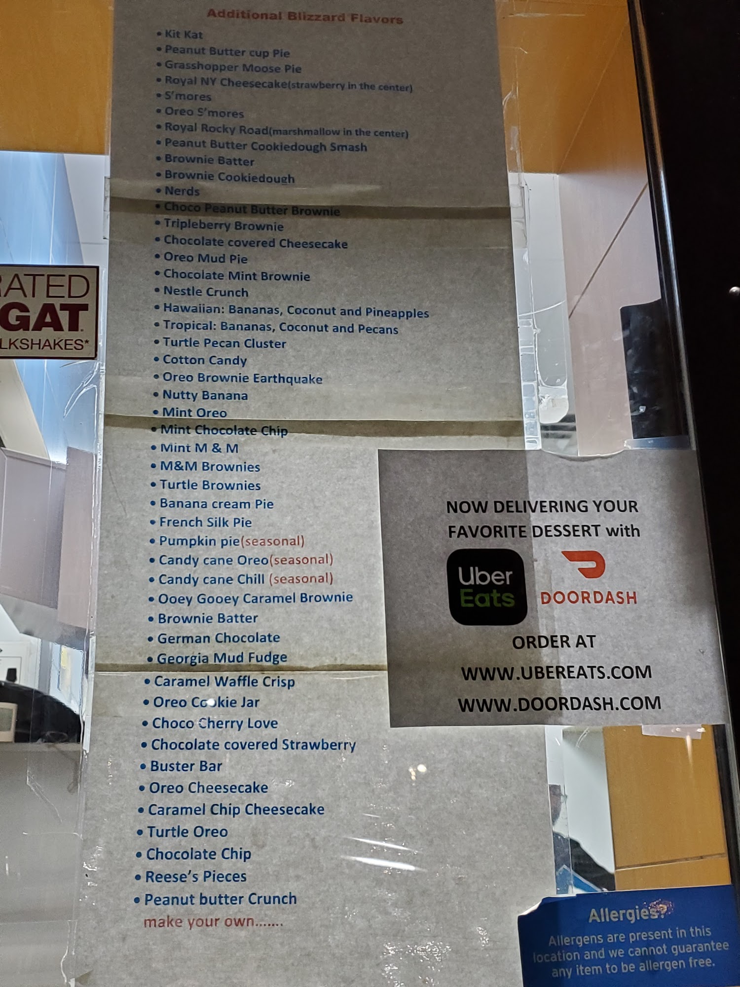 Dairy Queen (Treat) Menu