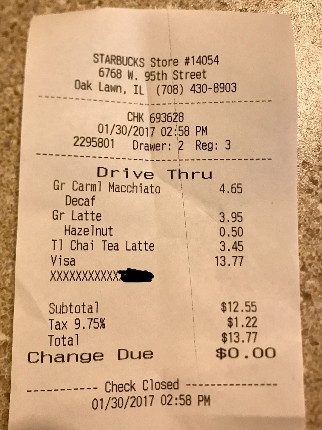 Starbucks Menu