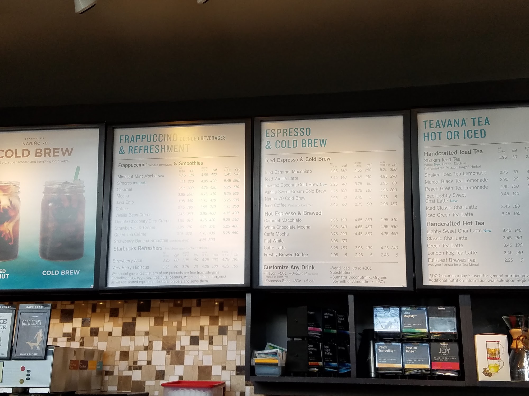 Starbucks Menu