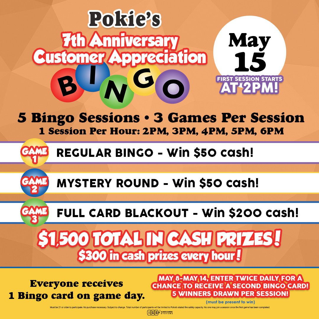 Pokie's Cafe' & Video Gaming Menu