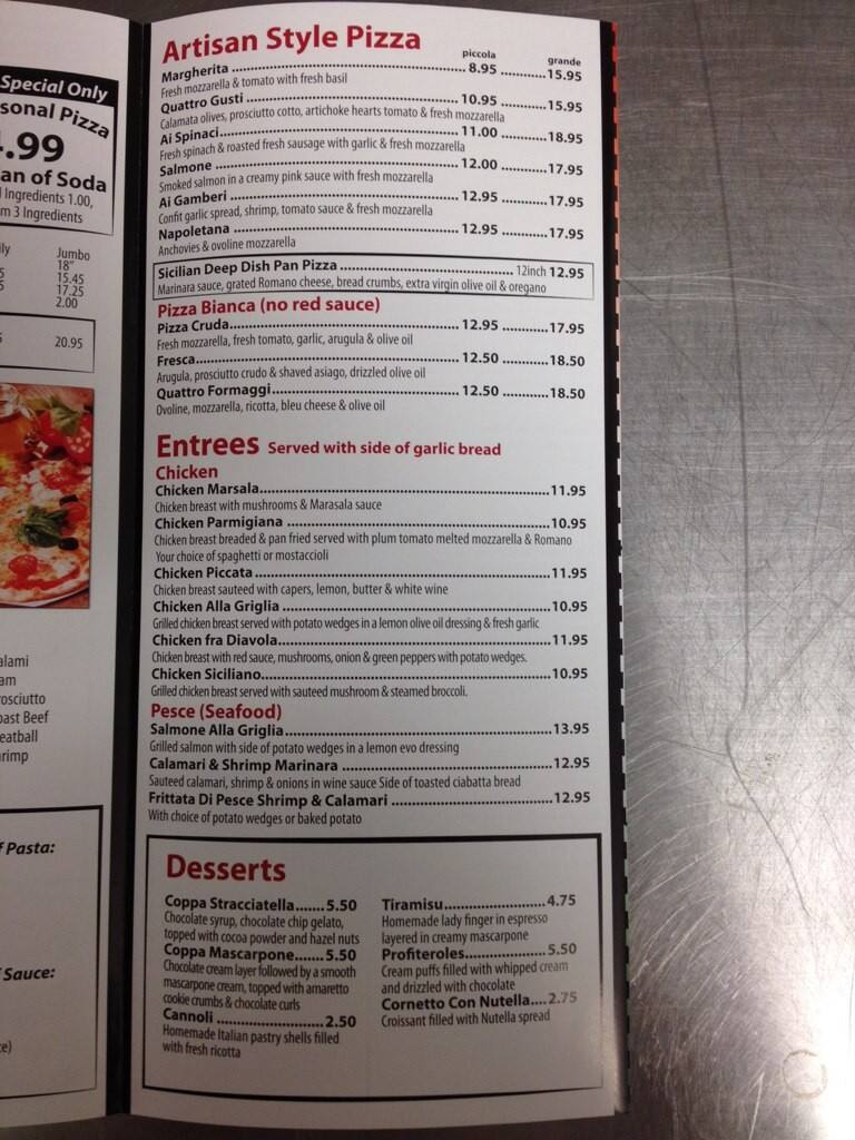 Pomodoro E Mozzarella Menu