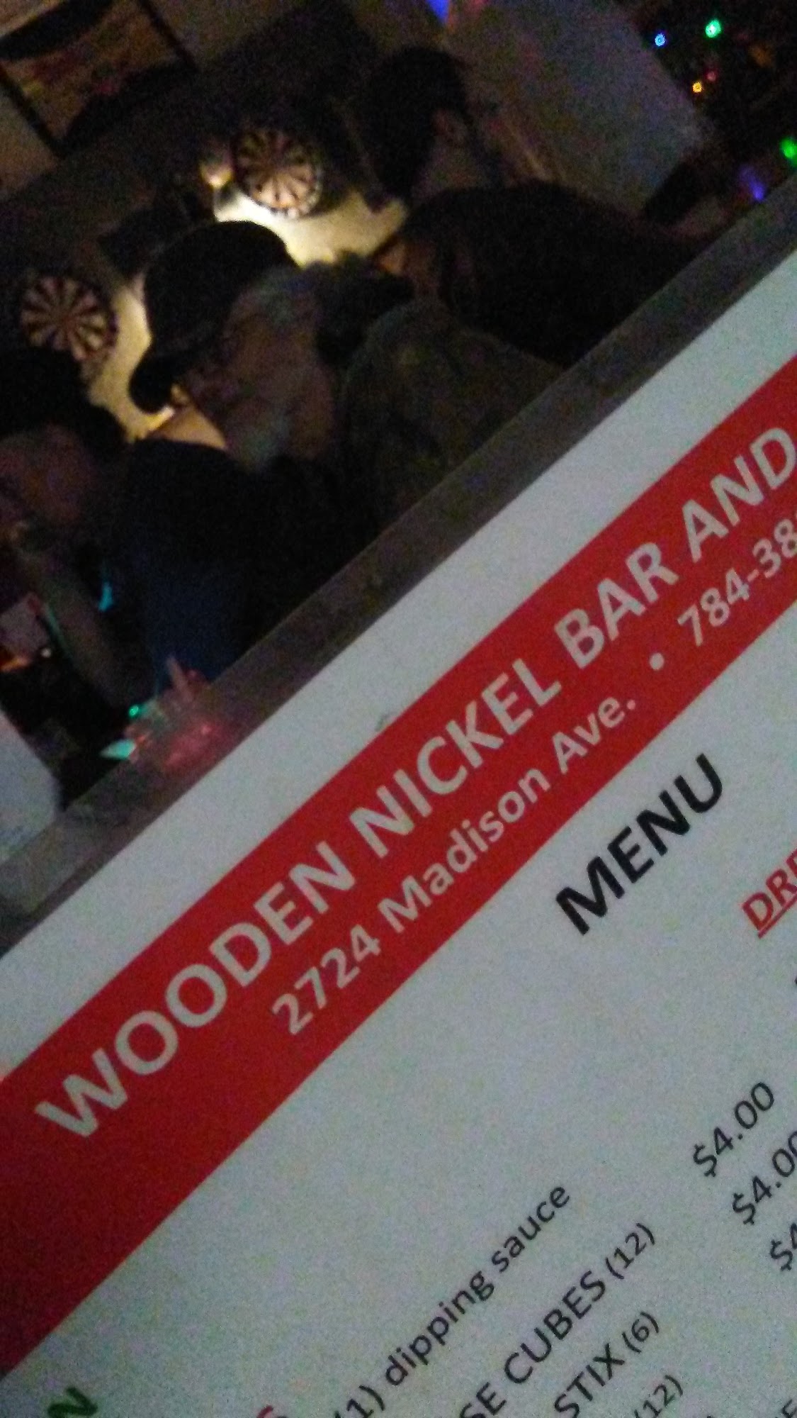 Wooden Nickel Menu