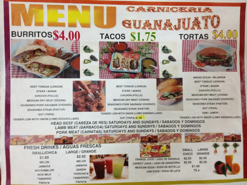Restaurant Guanajuato Menu