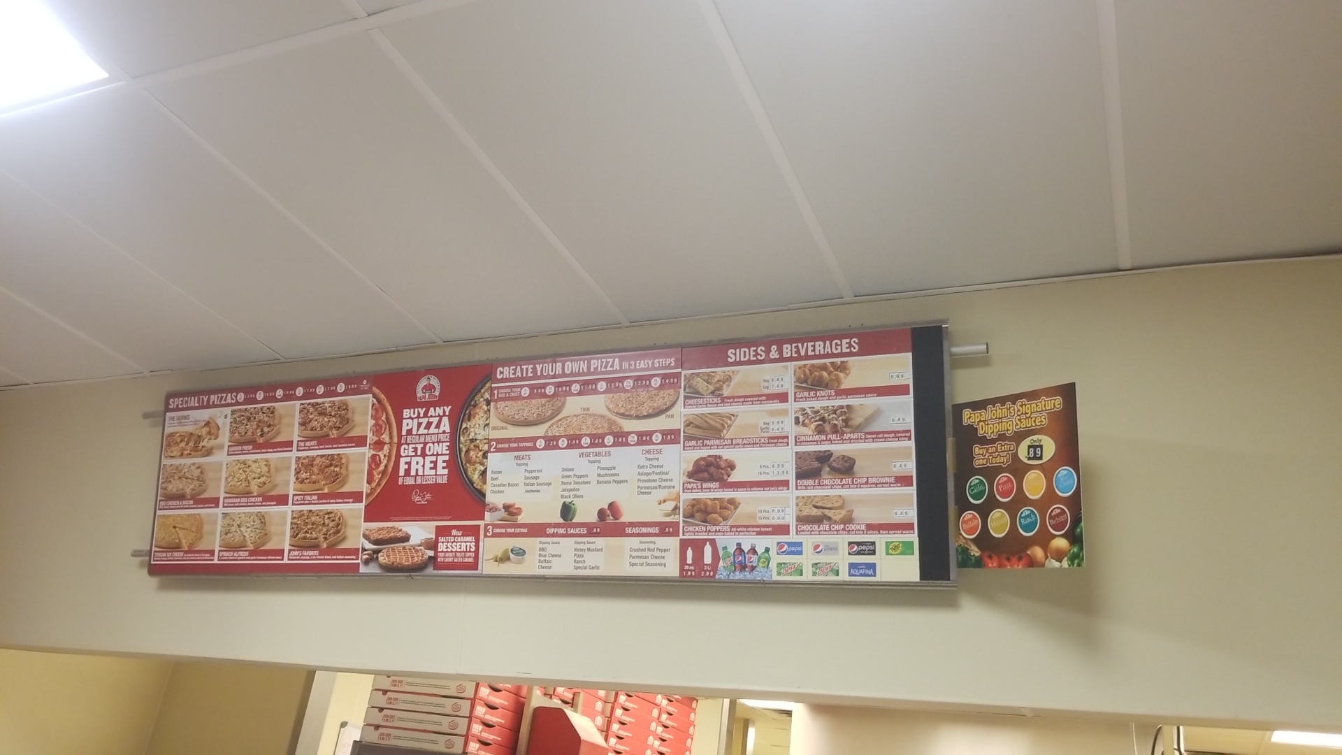 Papa Johns Pizza Menu