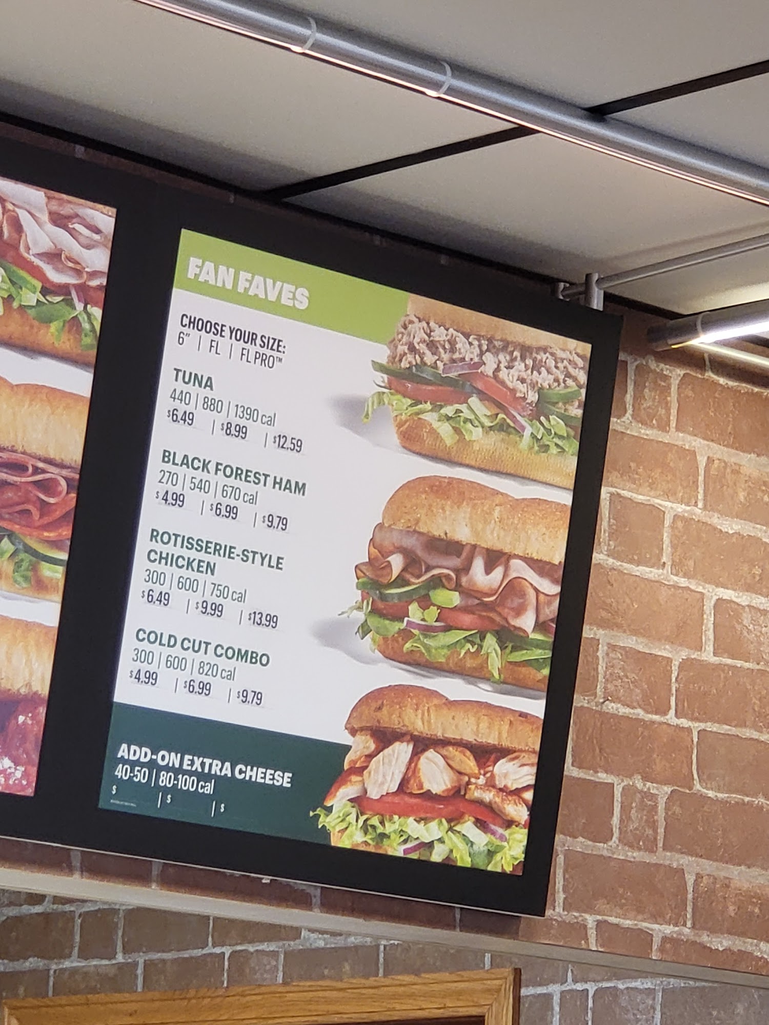 Subway Menu
