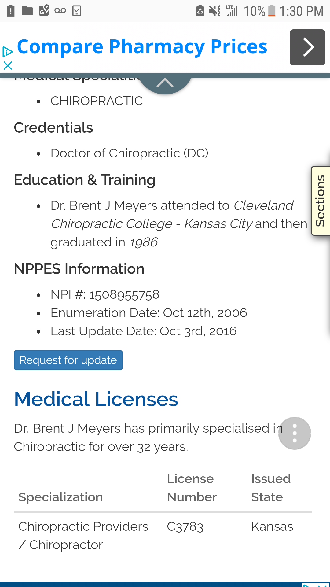 Dr. Brent J. Meyers Chiropractor