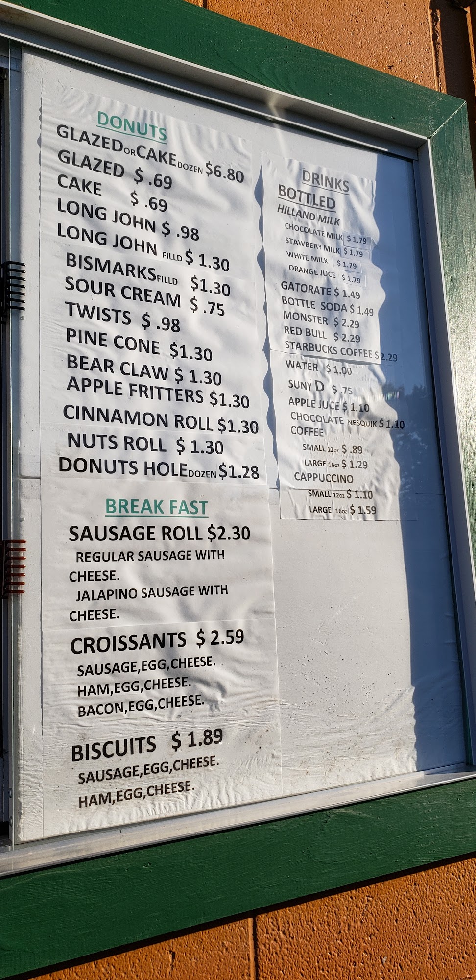 Six O One Donut Shop Menu