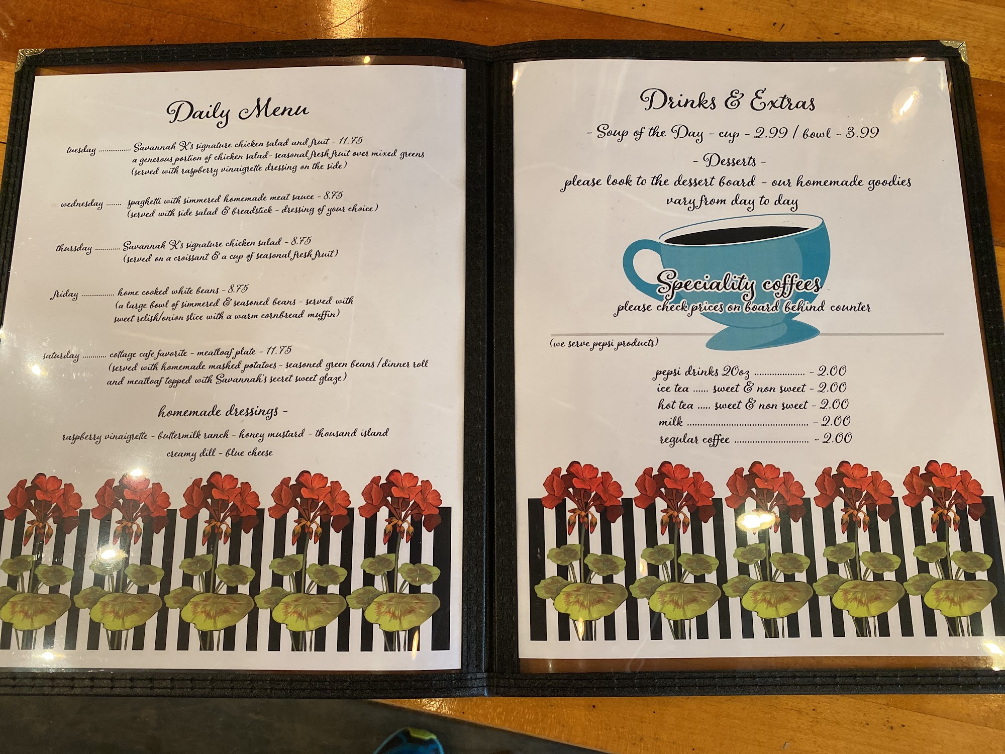 Junkin Gypsy Menu