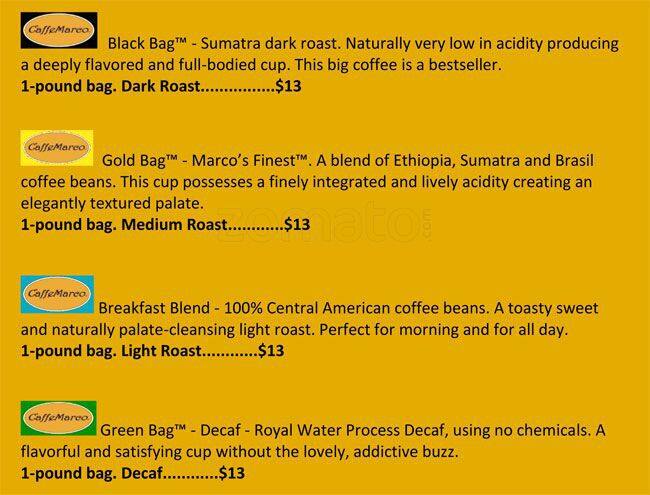 CaffeMarco Menu