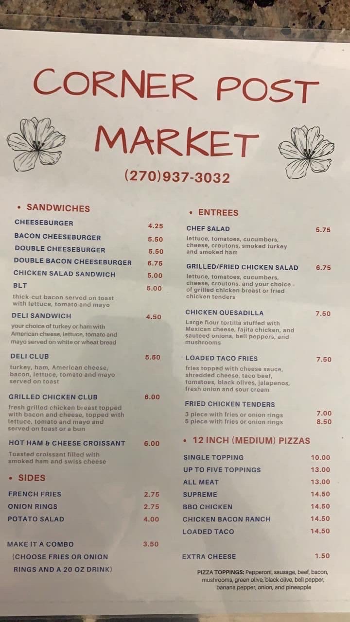 Corner Post Market Menu
