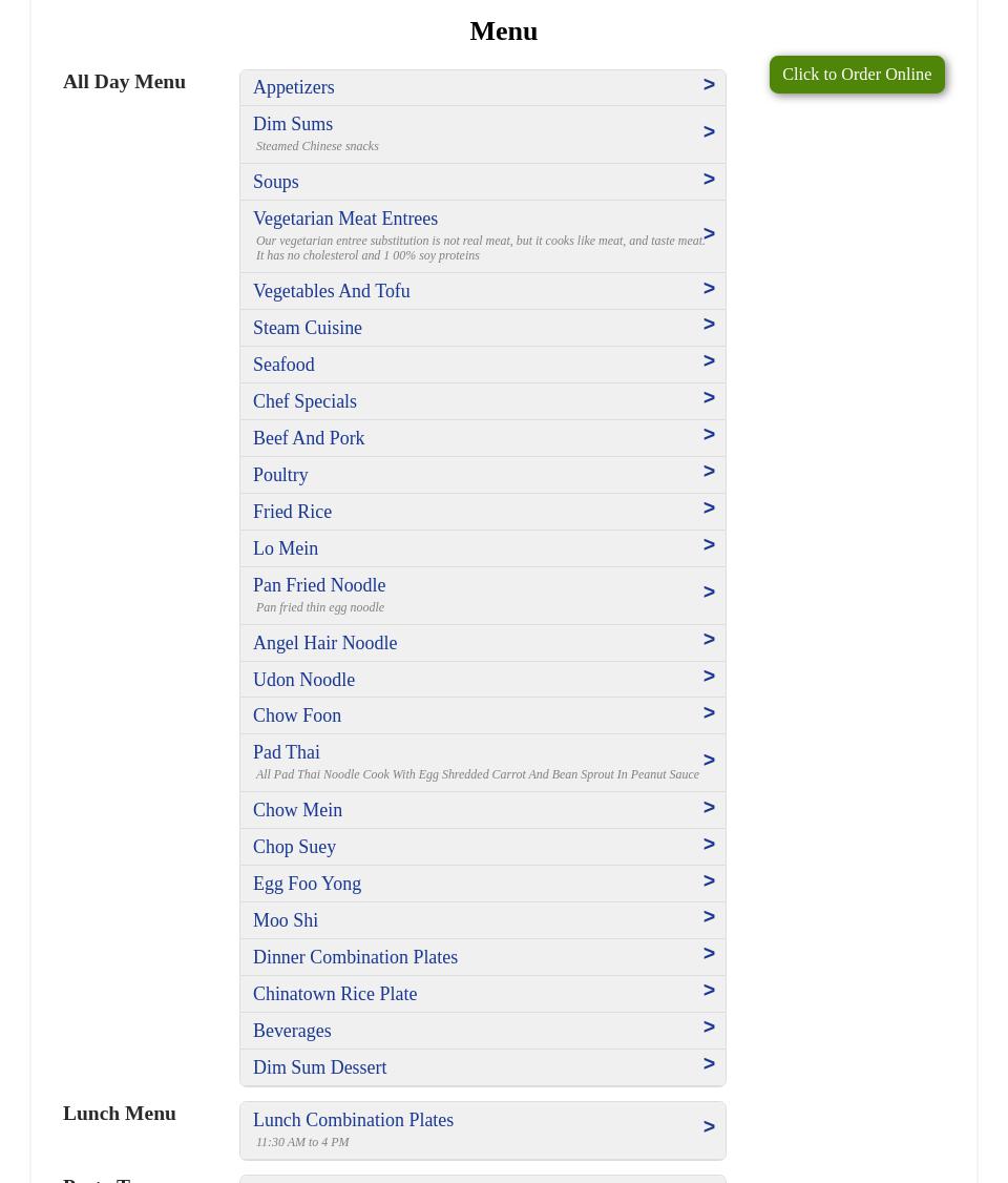 Lucky Dragon Chinese Restaurant Menu