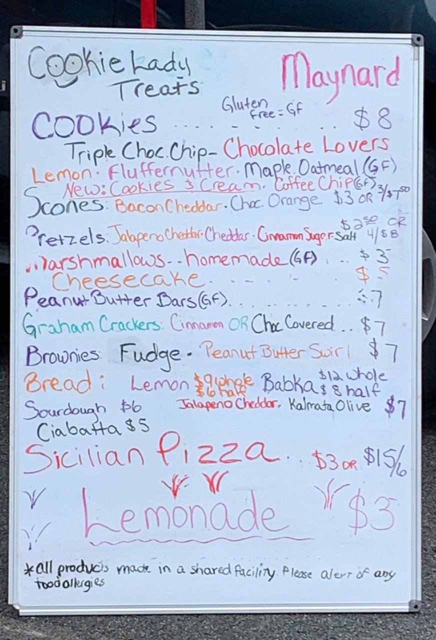 Maynard Farmers' Market Menu