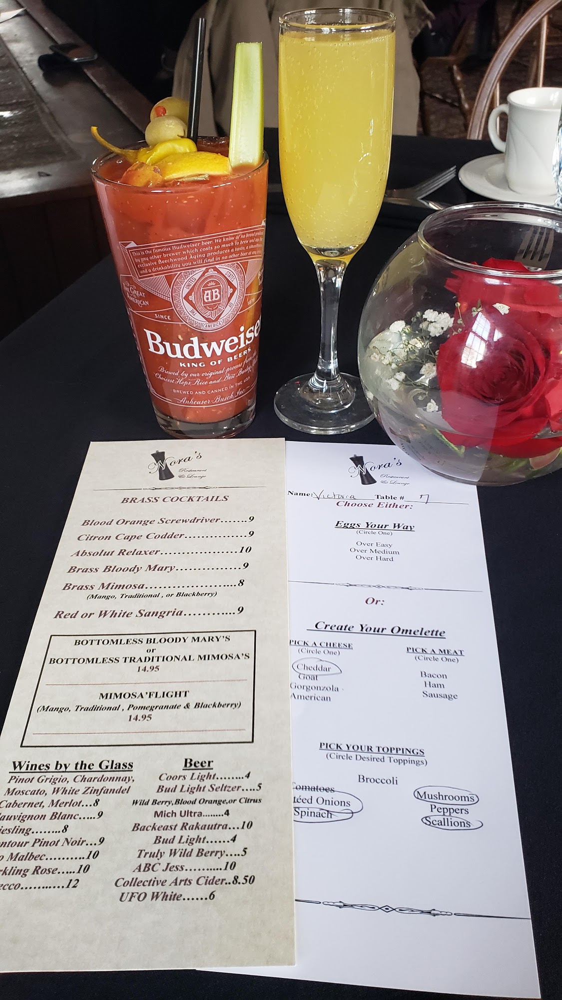 The Cove Banquet and Tavern Menu