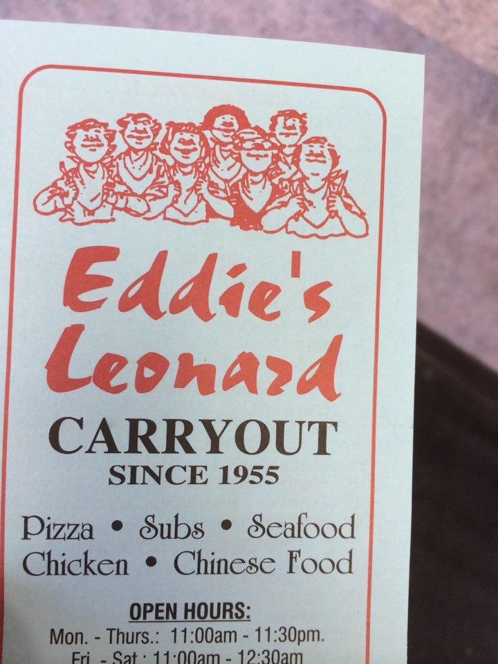 Eddie Leonard’s Carryout Menu