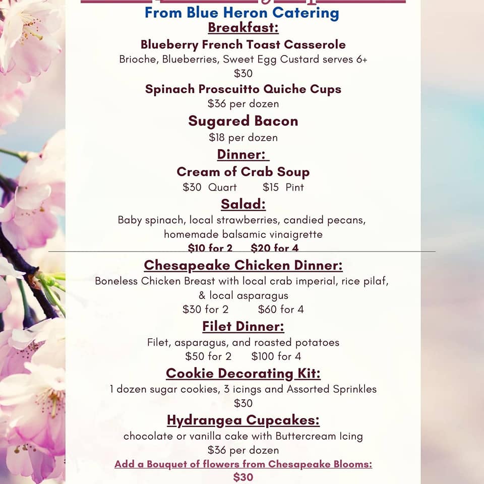Blue Heron Catering Menu