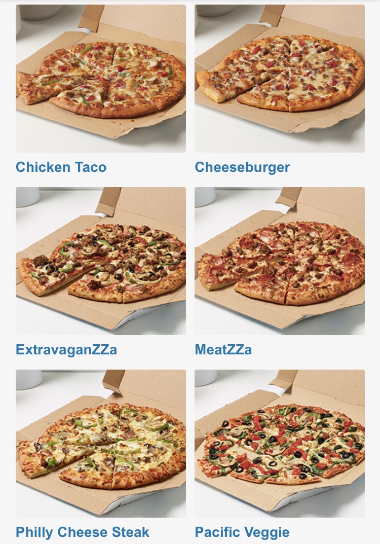 Domino's Pizza Menu