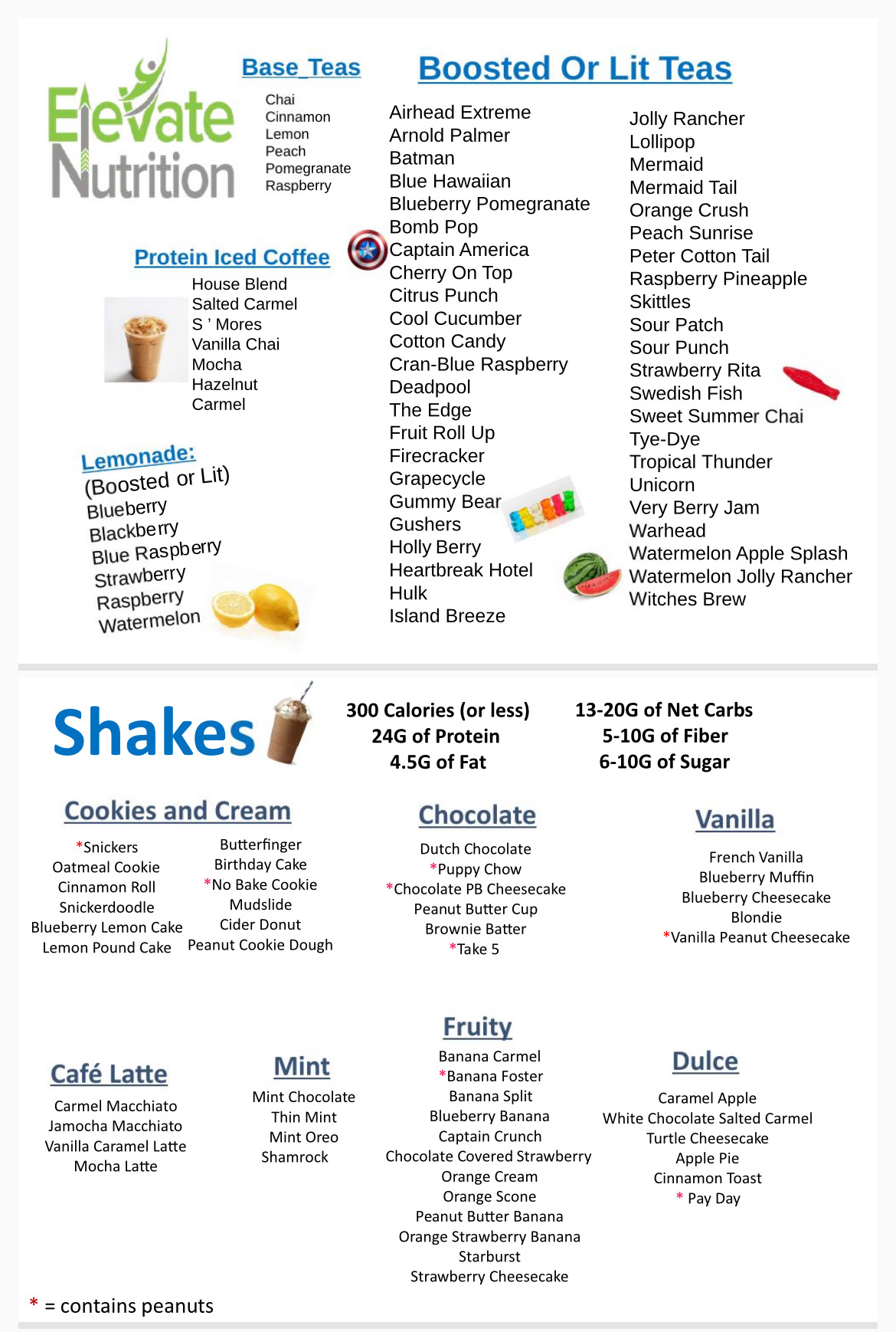 Herbalife Elevate Nutrition Menu