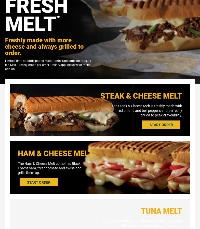 Subway Menu