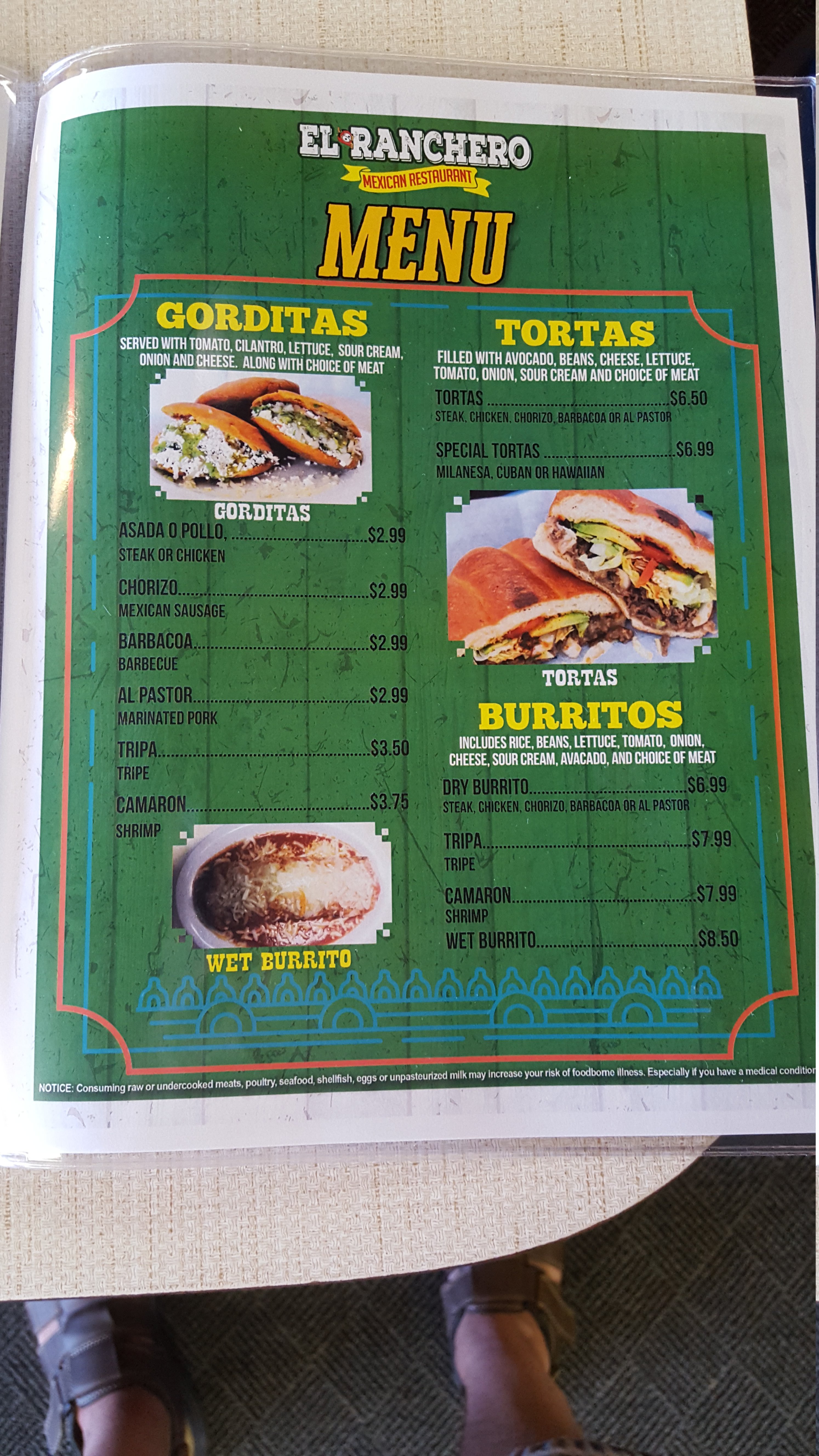 Tacos El Veracruz Menu