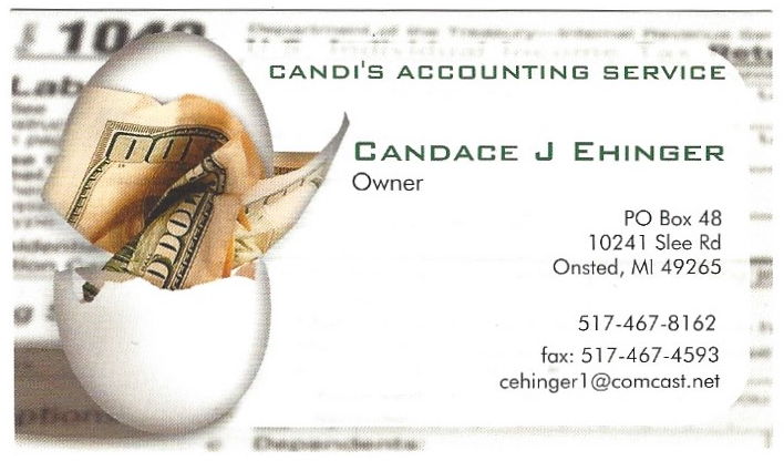 Candi's Accounting Services 10241 Slee Rd, Onsted Michigan 49265