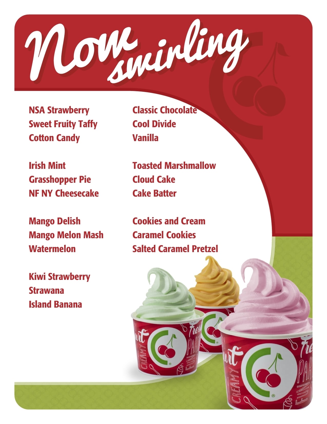 Cherry Berry Yogurt Bar Menu