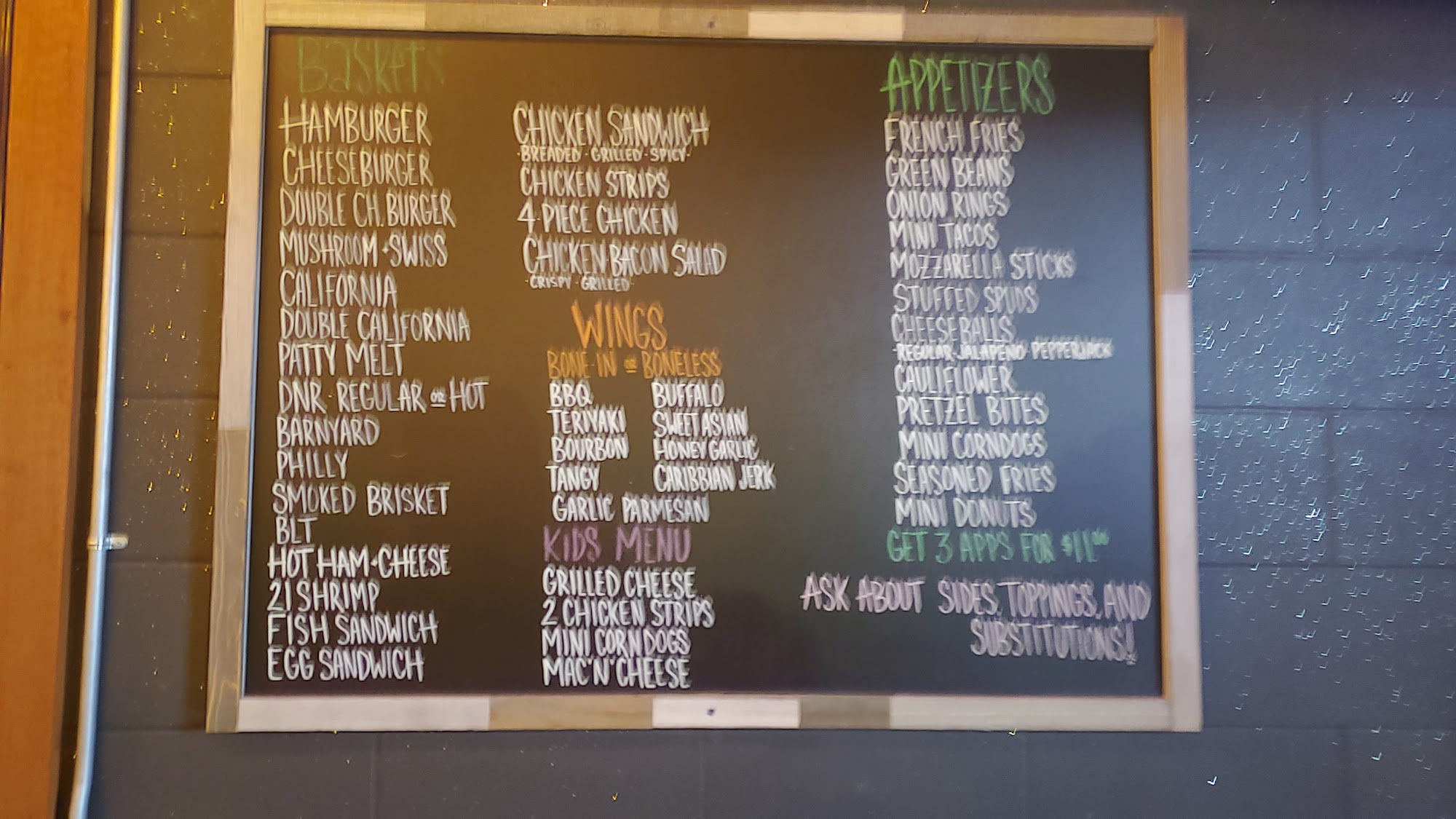 Longbranch Saloon Menu