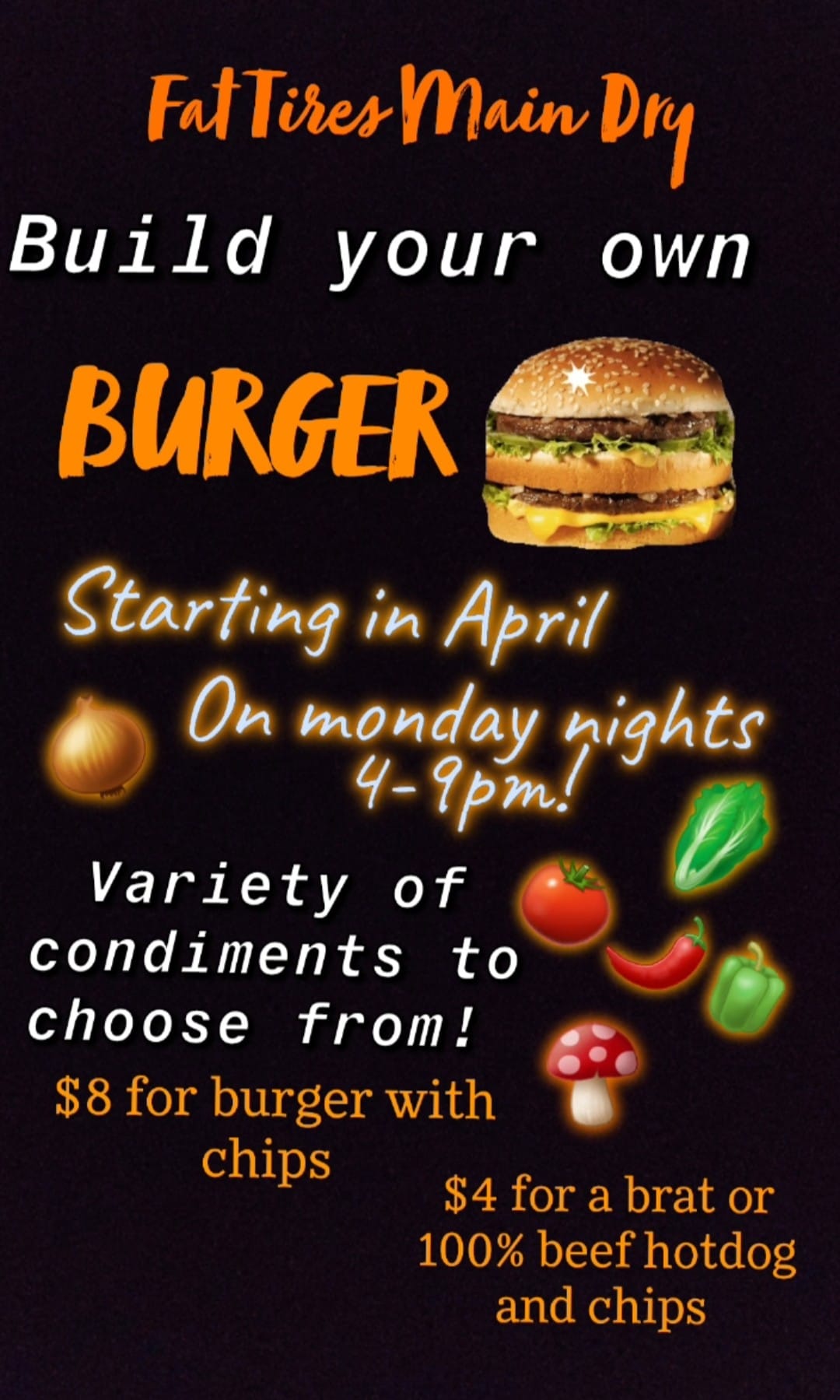 Fat Tire's Main Dry Menu