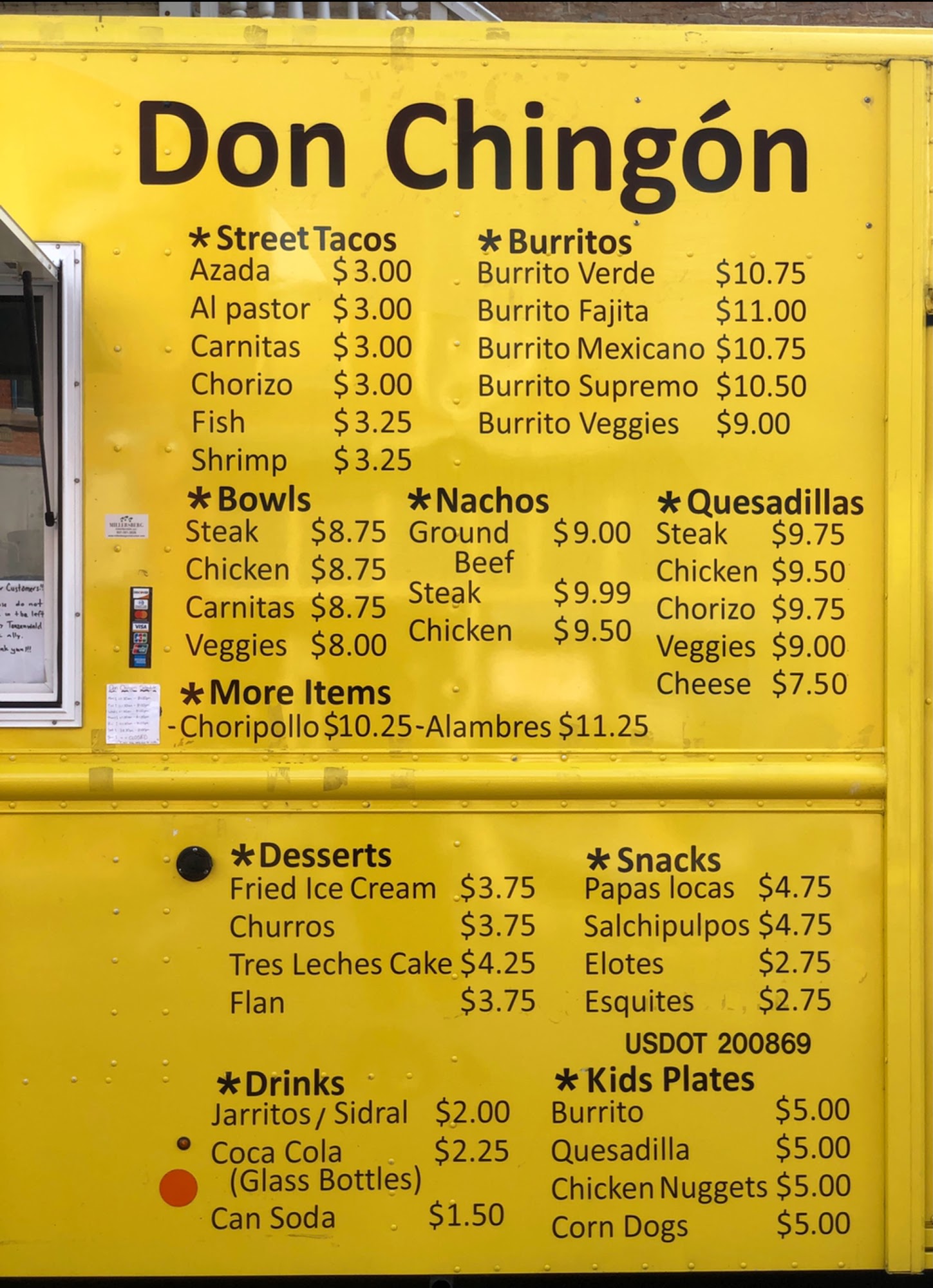 Don Chingon Menu