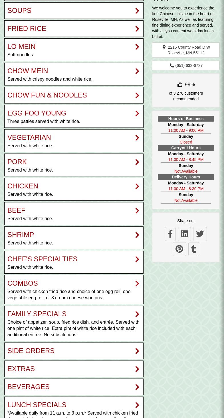 New Hong Kong Wok Menu