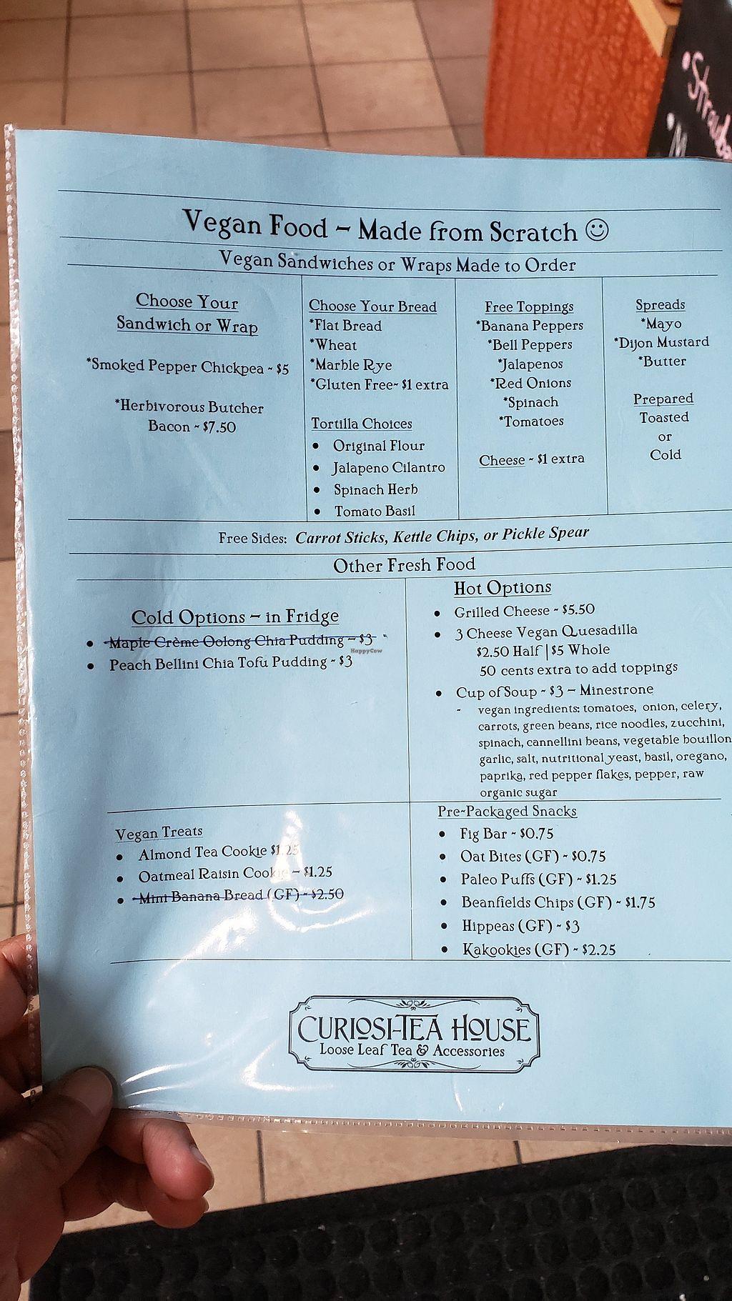 Curiosi-Tea House Menu