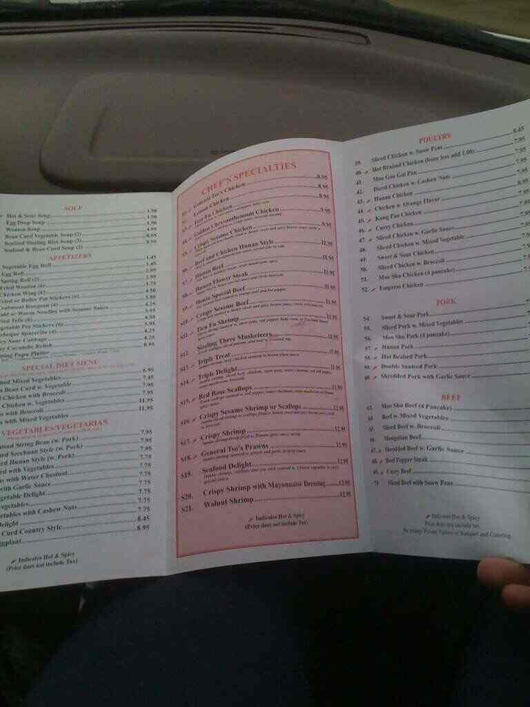 Hunan King Menu