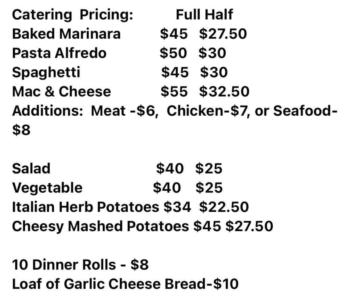 Chef Tadlock's Buffet Menu