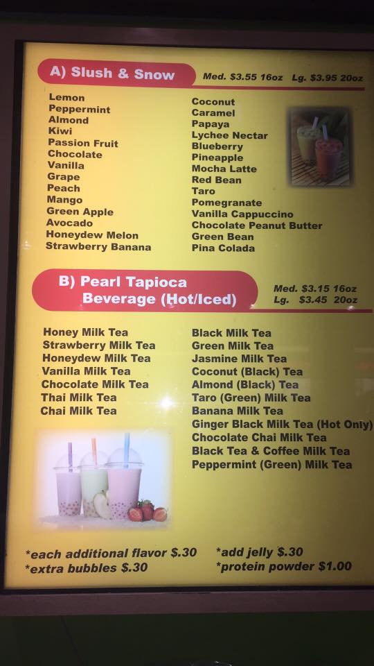 Bubble Tea House Menu