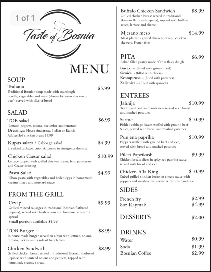 Taste Of Bosnia 3970 Union Rd, St. Louis