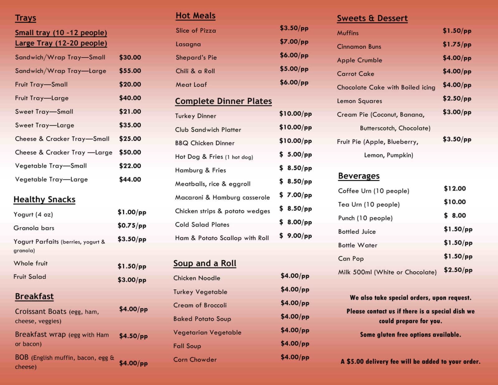 Deli Connection Menu