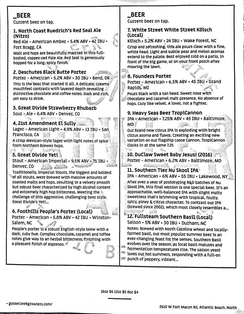 The Growler Bar Atlantic Beach, Atlantic Beach Menu, Reviews (75