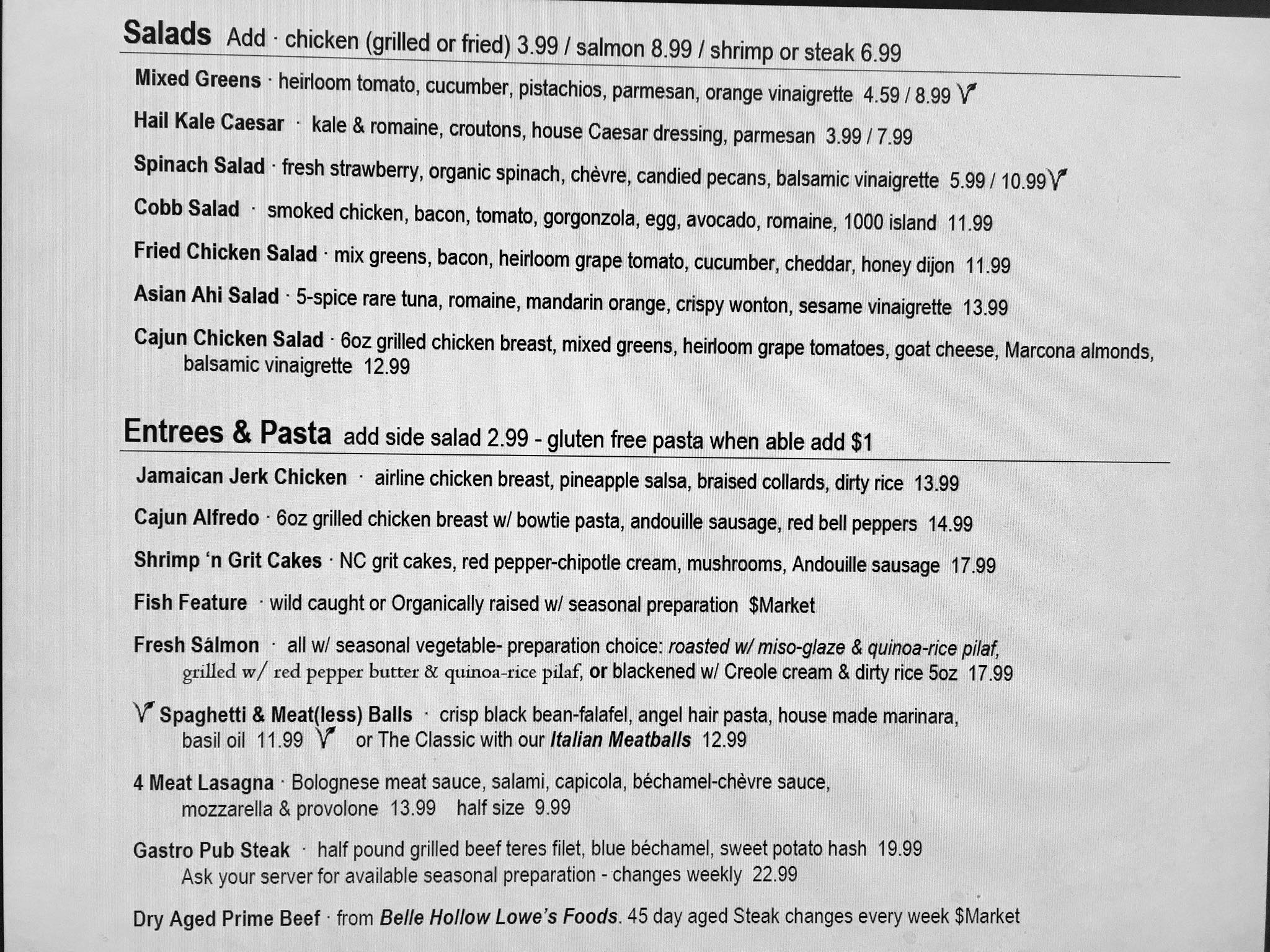 Bistro 127 Catering Menu