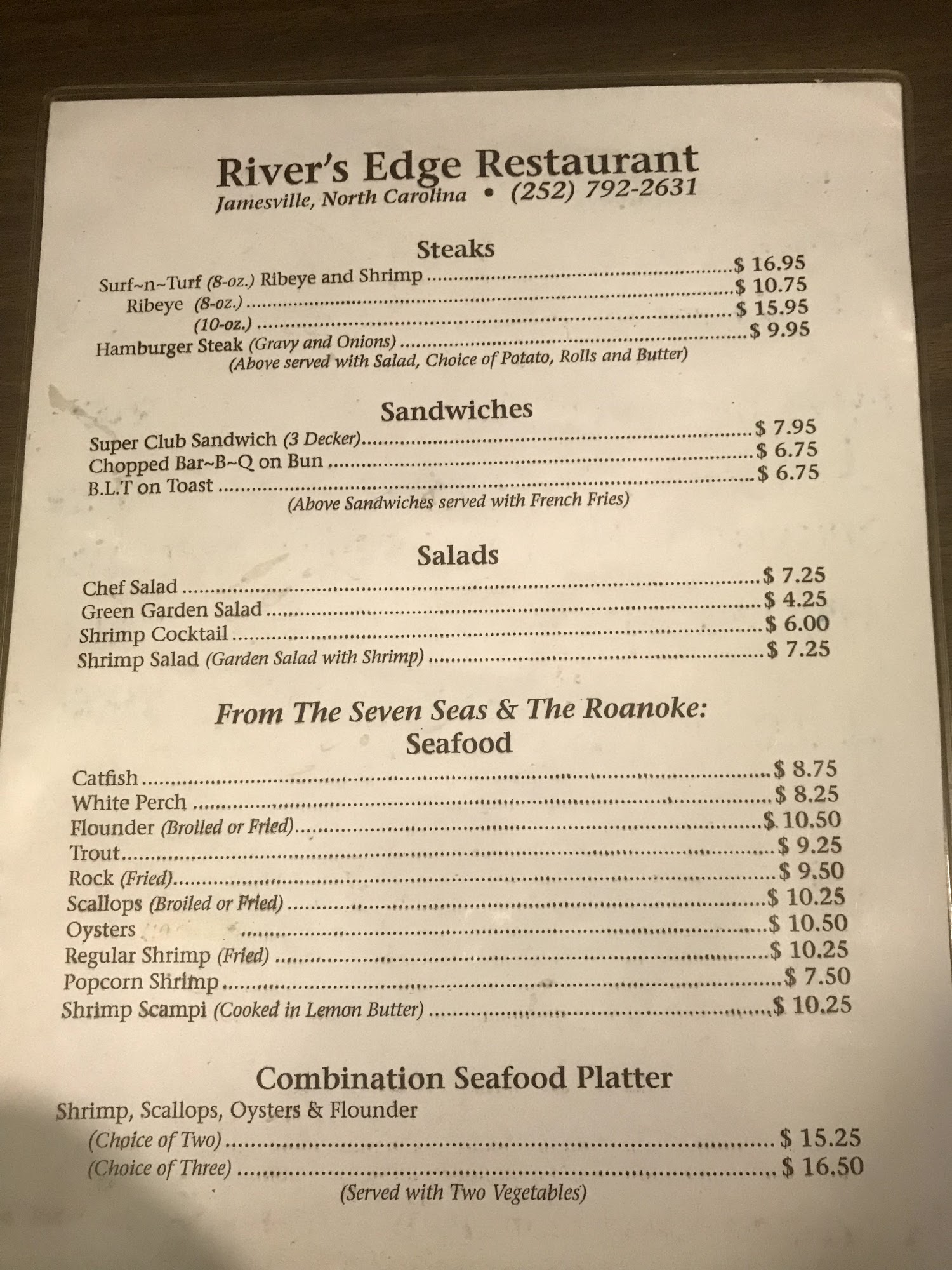 Rivers Edge Restaurant, Jamesville Menu, Reviews (47), Photos (18