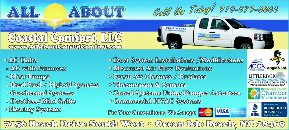 All About Coastal Comfort 7156 Beach Dr SW, Ocean Isle Beach North Carolina 28469
