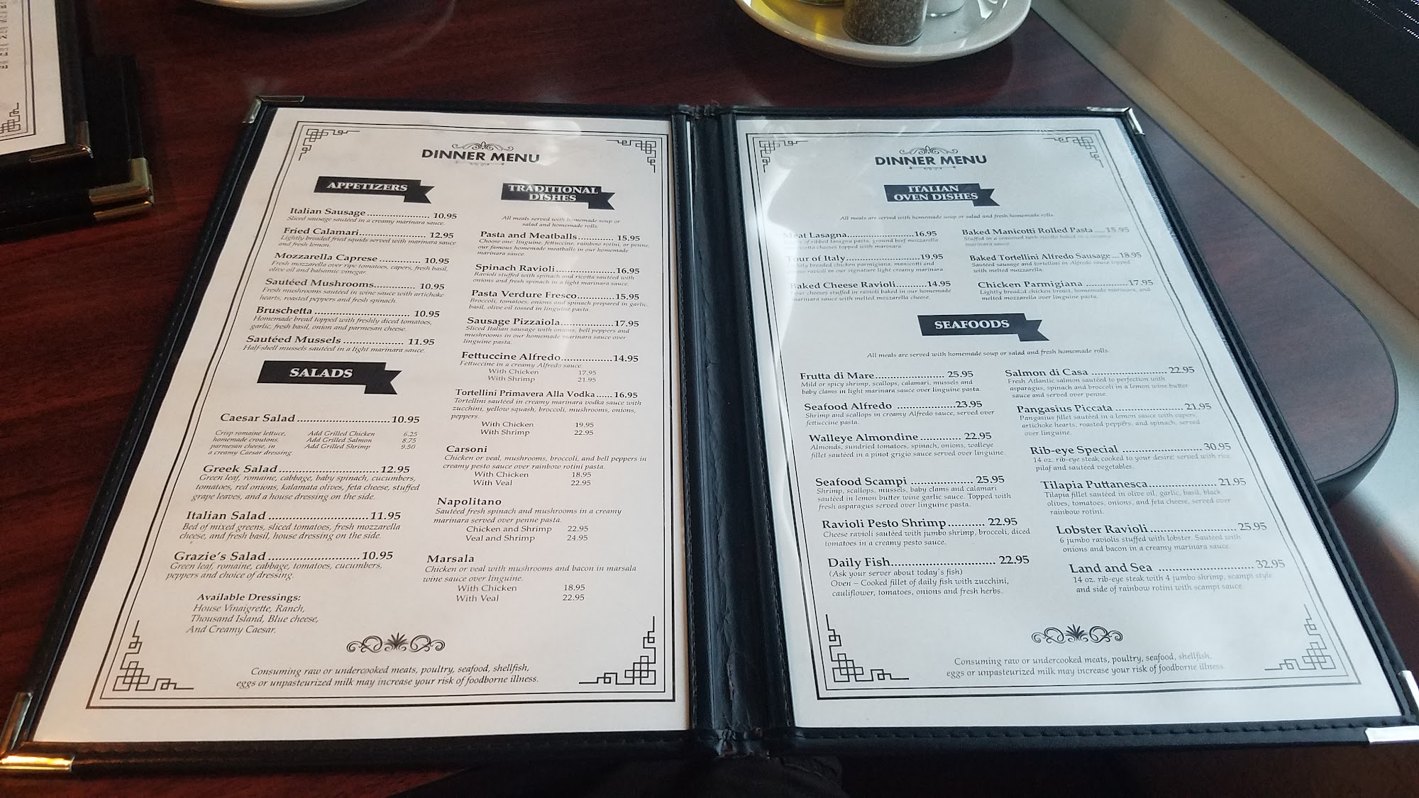 Grazies Italian | Restaurant and Grill Menu