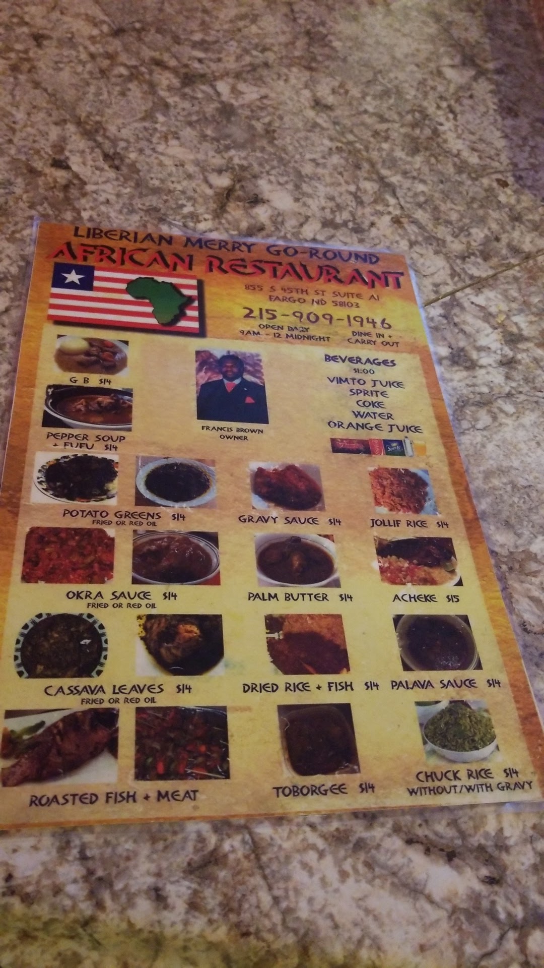 Liberian Merry Go Round | African Restaurant Menu
