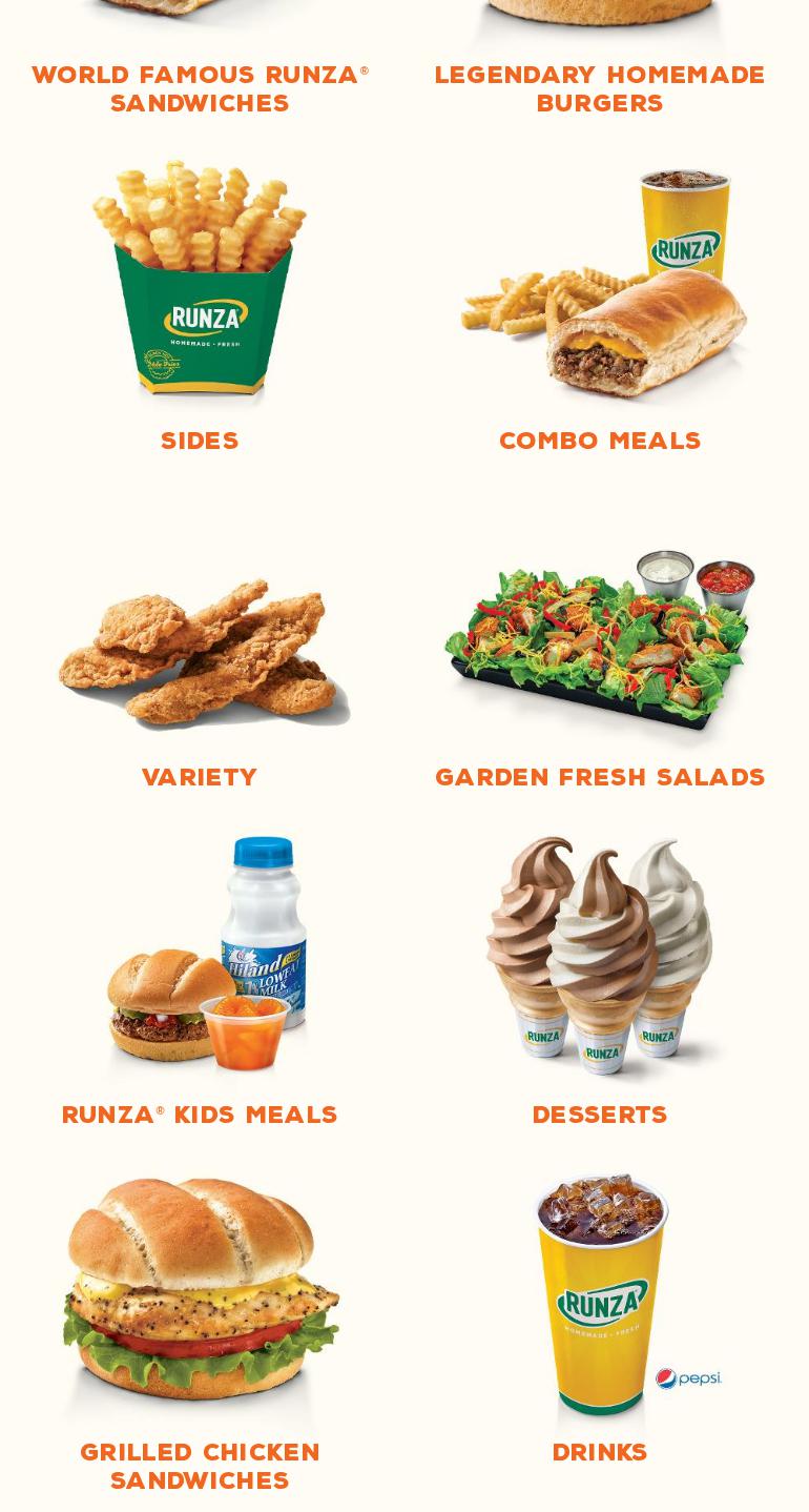 Runza Restaurant Menu